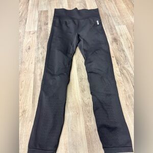 HUEL Seamless High-Waisted Black Leggings Compression Gym Yoga Athleisure Large‎